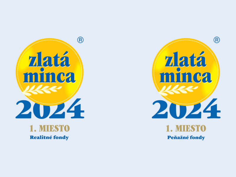 Prvý realitný fond a Zaistený-IAD depozitné konto získali ocenenie Zlatá minca 2024