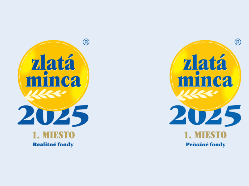 Prvý realitný fond a Zaistený-IAD depozitné konto získali ocenenie Zlatá minca 2025
